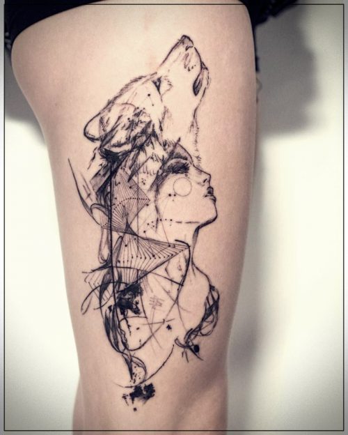 tatuajes media pierna mujer