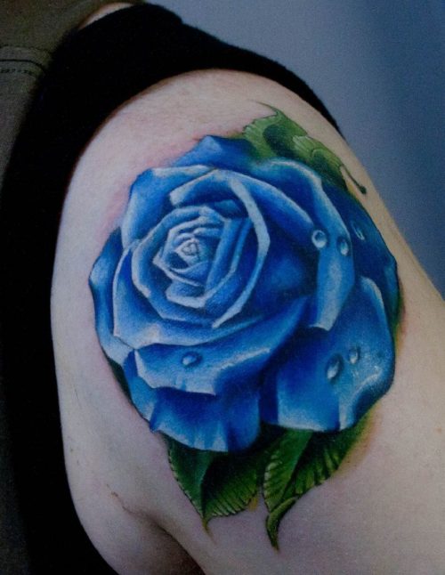 tatuajes de rosas azules