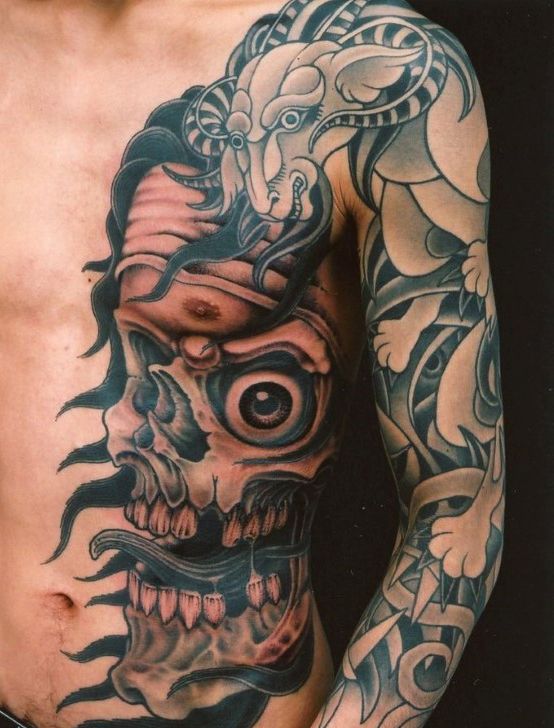 Tatuajes en COSTILLAS calavera