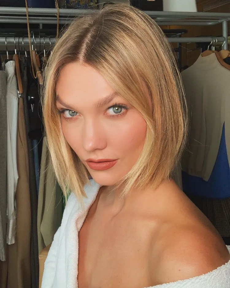 verano peinado tendencia hundiendo corte cuadrado mujer