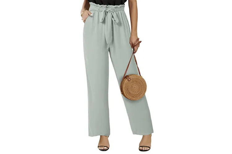 Pantalones sueltos para el verano | Mira estas sugerencias 13 - 【MioEstilo】 pantalones fluidos cintura de verano bolsa de papel piernas anchas bolsa de paja redonda