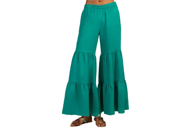 Pantalones sueltos para el verano | Mira estas sugerencias 14 - 【MioEstilo】 pantalones de verano de mujer fluidos piernas anchas cintura elástica color agua