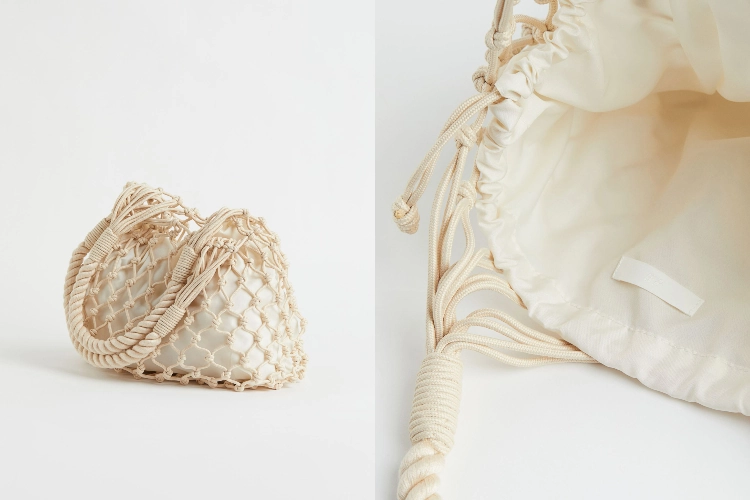 Bolsos de playa: Modelos y materiales recomendados 6 - 【MioEstilo】 Bolso de red con bolsillo beige claro