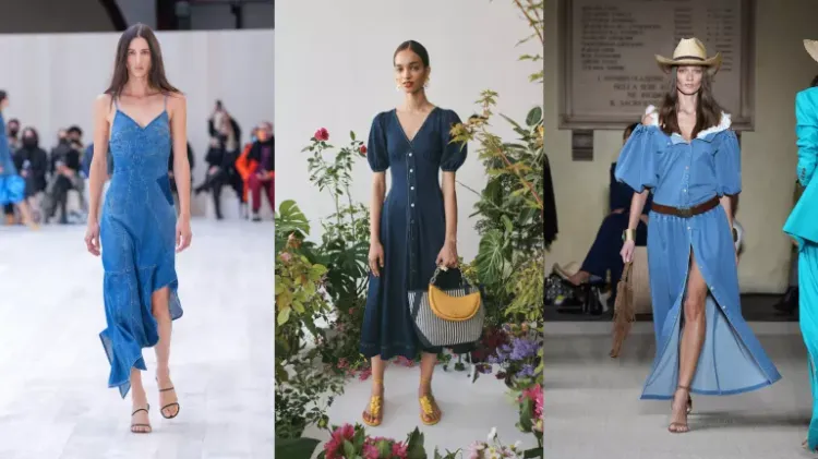 ¿Los vestidos de mezclilla siguen de moda? 10 modelos aún vigentes 4 - 【MioEstilo】 vestido denim moderno primavera verano 2022 LoeweKate SpadeLuisa Spagnoli
