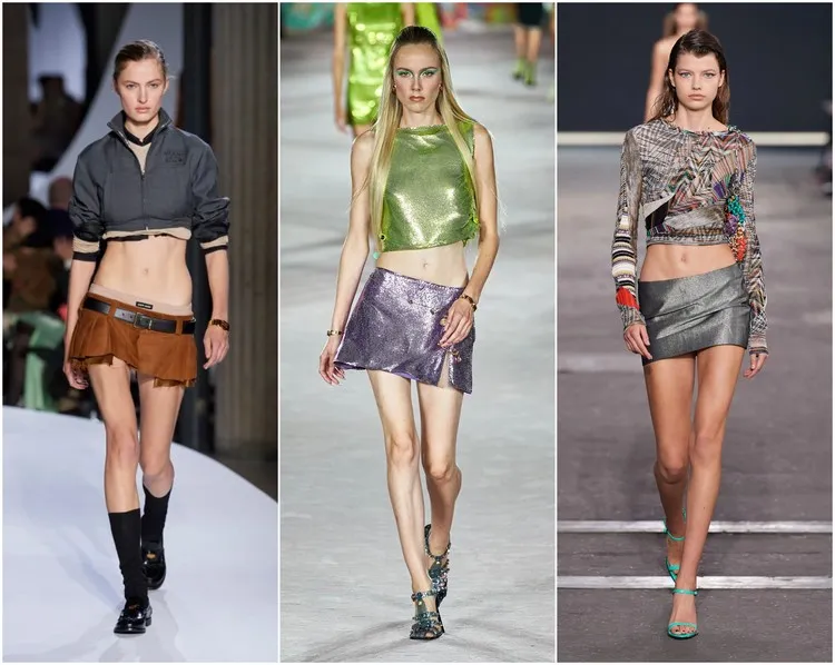 Tendencia de moda para mujer primavera 2022 top 5 piezas minifalda de moda Miu Miu