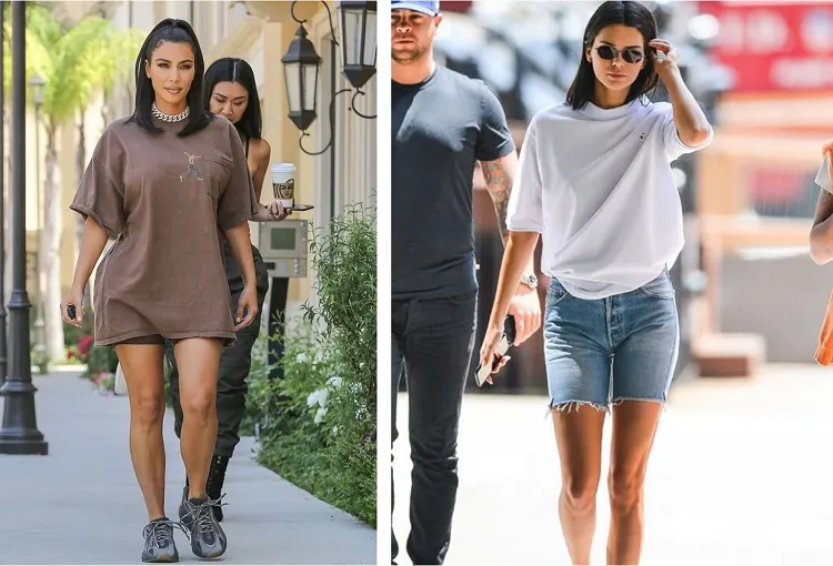 camiseta mujer beige oversize