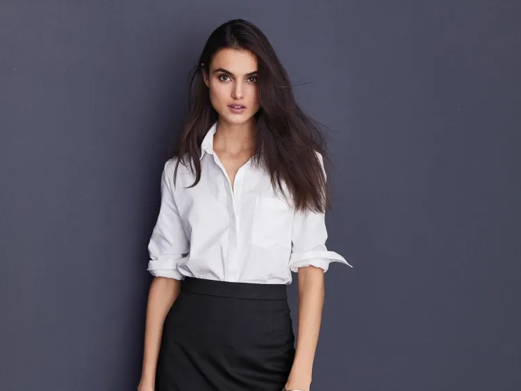 camisa blanca de tendencia de ropa de trabajo de mujer 2022