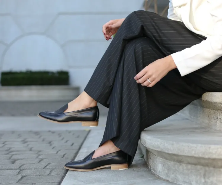 Mocasines de tacón bajo para mujer estilo ropa de trabajo 2022