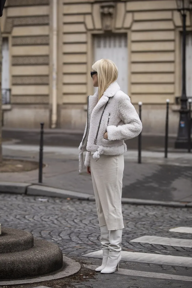 Chaquetas polares: Formas de combinarlas para lucir elegante 5 - 【MioEstilo】 traje monocromático con estilo con una chaqueta de lana