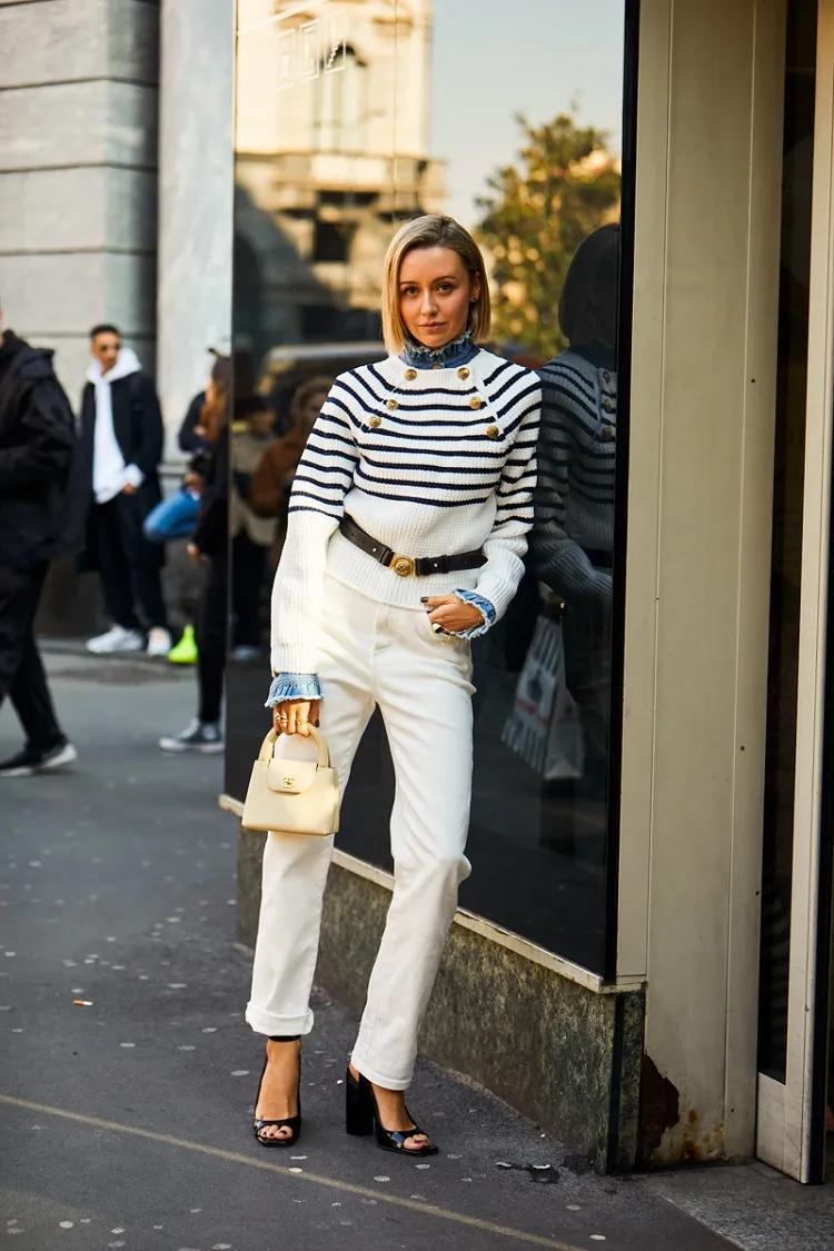 vestir blanco boyfriend jeans invierno 2022 mujer