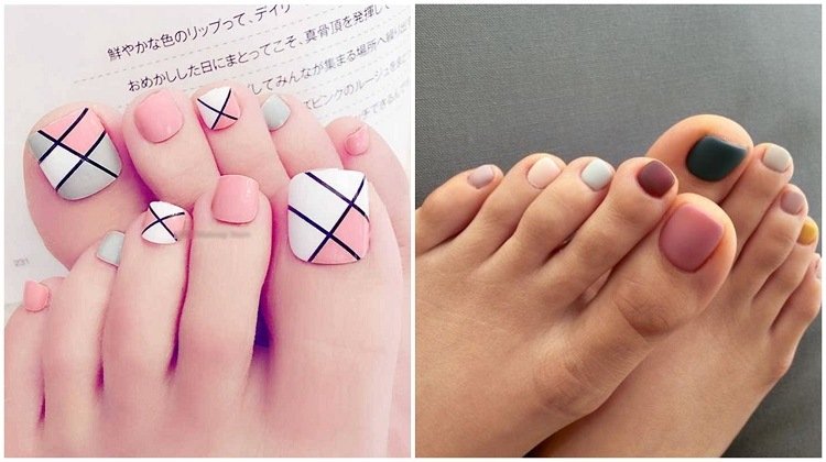 nail art tendencias pies deco uñas minimalistas pedicura