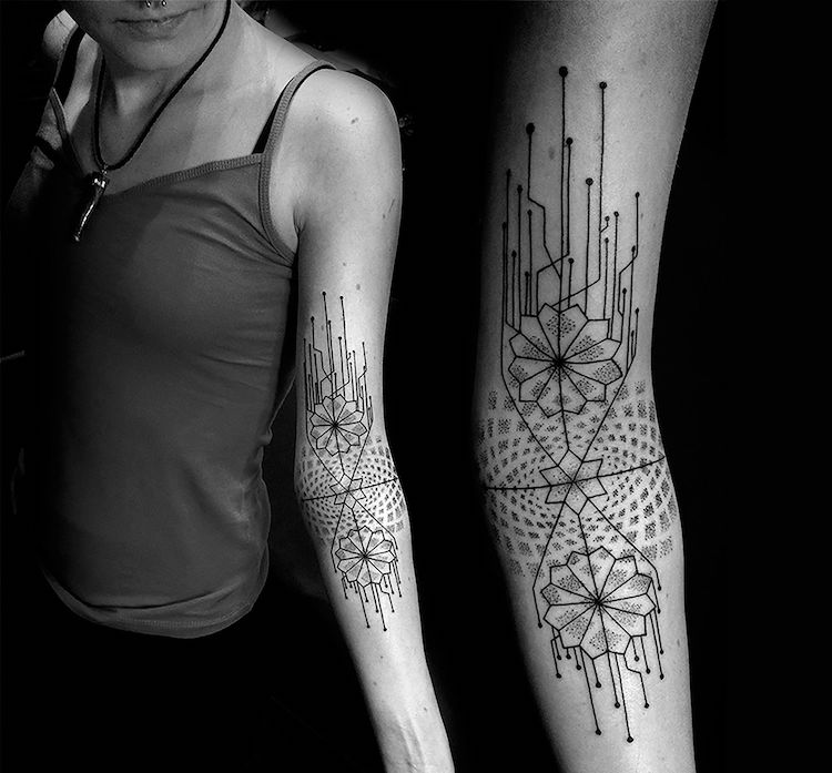 Antebrazo Mandala Tattoo Dot Work Tatuaje femenino