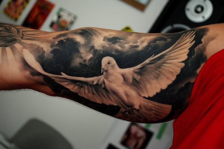 tatuaje-pajaro-paloma-blanca-brazo-biceps-hombre