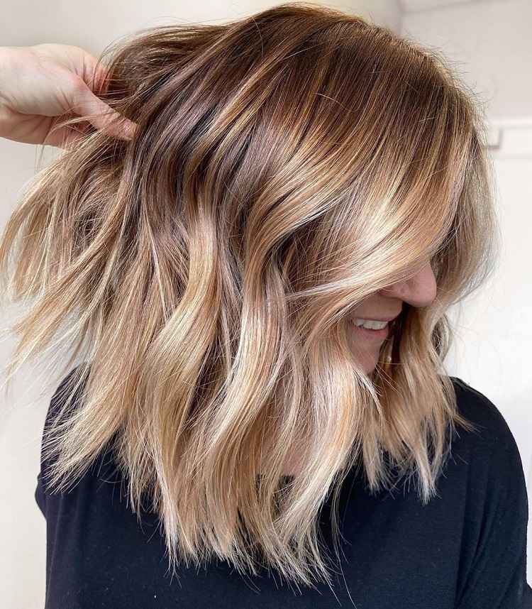 balayage rubio ceniza en balayage rubio miel dorado castaño oscuro