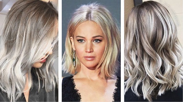 iluminación en cabello rubio ceniza de jennifer lawrence