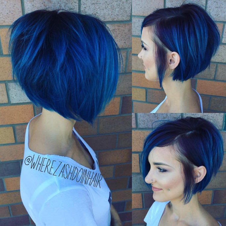 Nuestros 10 favoritos en el cuadrado corto femenino 10 - 【MioEstilo】 pelo-azul-degradado-corto-cuadrado