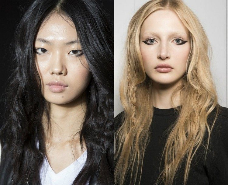 peinados tendencias pelo largo fino trenzas