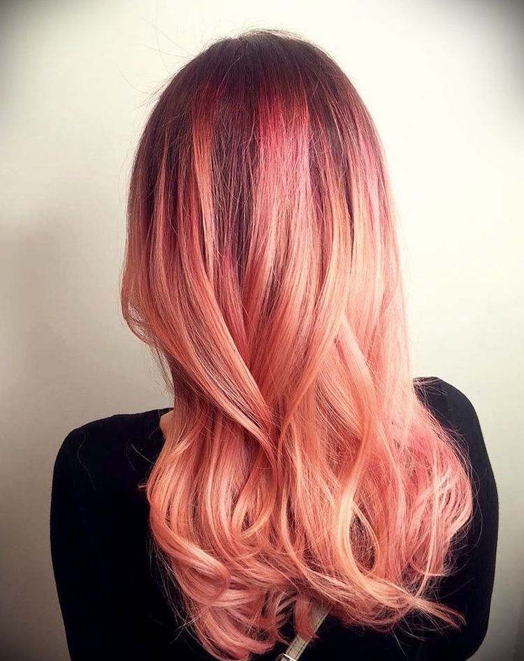 Tinte de cabello coral inspirado en el tono del año Pantone de este año 12 - 【MioEstilo】 Color de cabello coral Pantone inspirado en el color del año, tendencia de cabello ombre en 2019