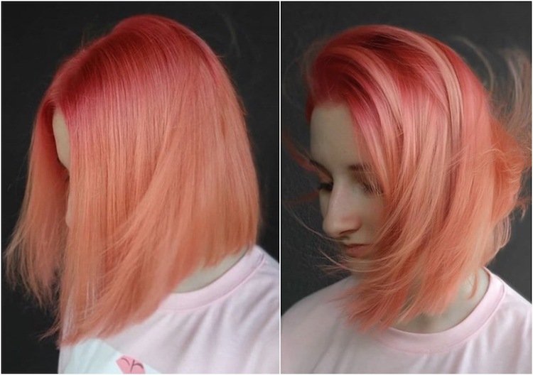 Tinte de cabello coral inspirado en el tono del año Pantone de este año 28 - 【MioEstilo】 Tonalidades de color rosa coral estilo ombre en el cabello