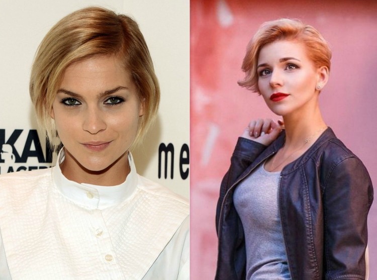 Tendencia de cabello corto cuadrado 2018 con raya lateral