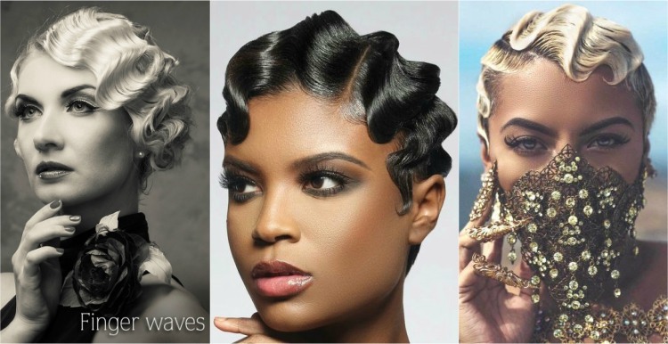 cabello corto tendencia años 20 peinado con muescas ondas de dedo