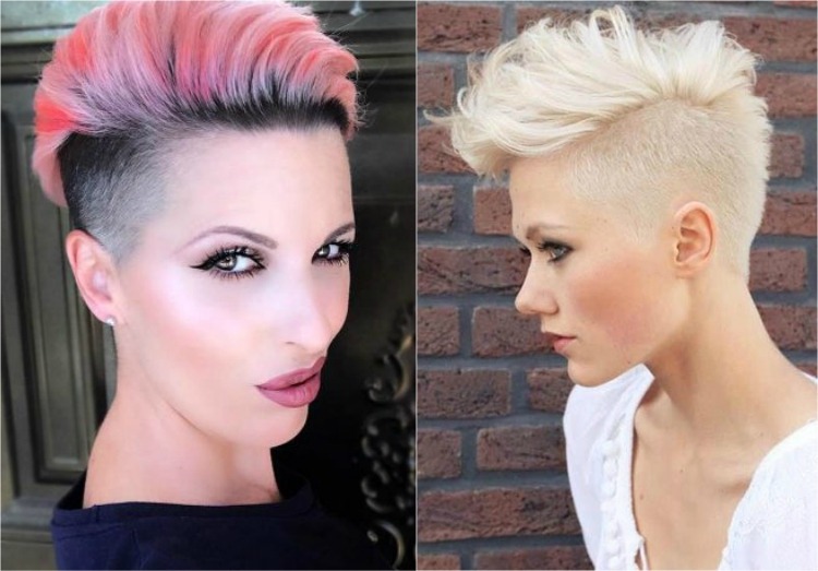tendencia de pelo corto femenino 2018 - cresta mohawk iroquois