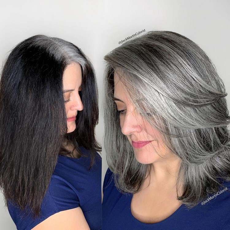 Peinado sal y pimienta en una diversidad de estilos elegantes para probar 6 - 【MioEstilo】 tinte para el cabello de sal y pimienta para mujeres