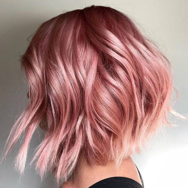cabello rosa dorado