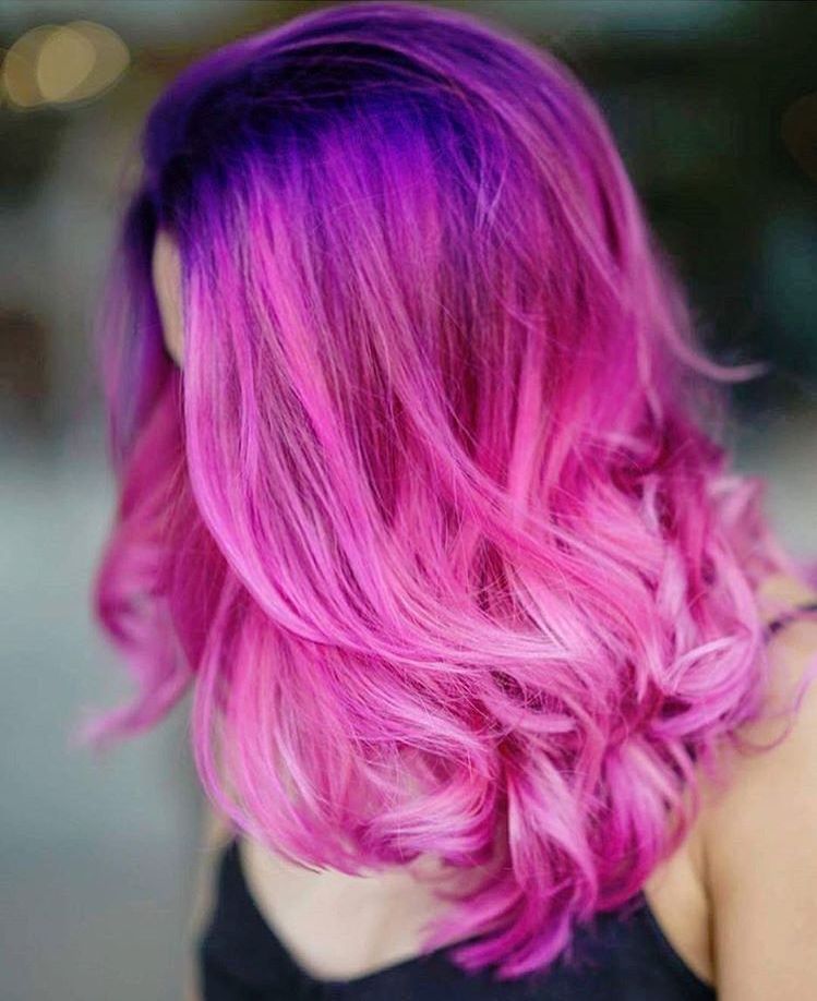 cabello rosa morado ombre