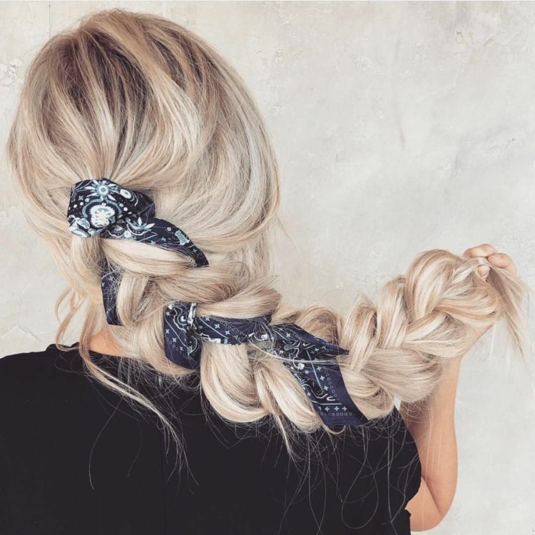 Estilos de peinados con pañuelos - ideas para este verano 5 - 【MioEstilo】 pañuelo en peinado para cabello mediano y largo