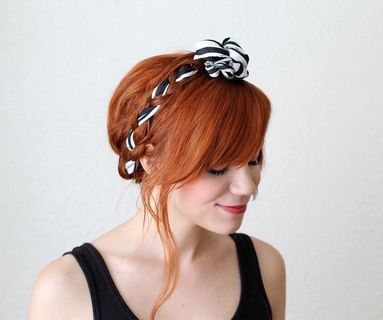 pañuelo para el pelo -corona-trenza-flecos-lado