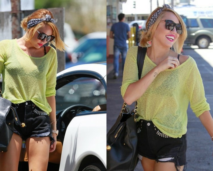 peinado-cabello-bandana-Miley-Cyrus bandana para el cabello