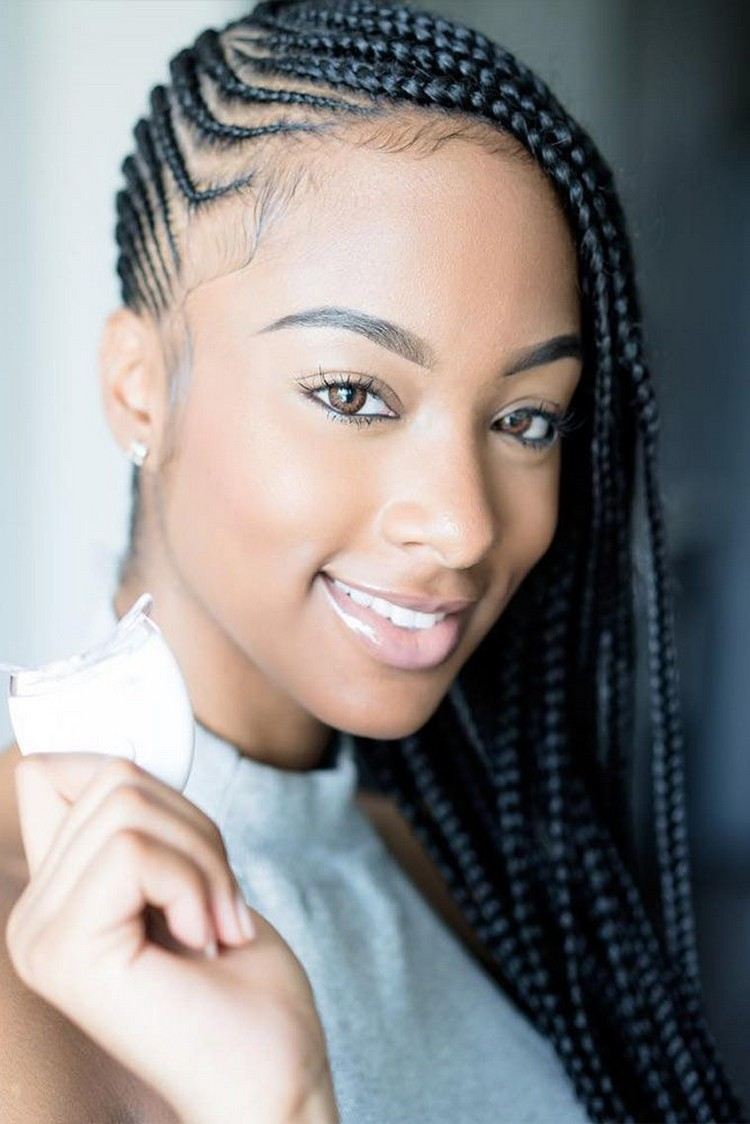 peinado para cabello rizado con trenzas afro