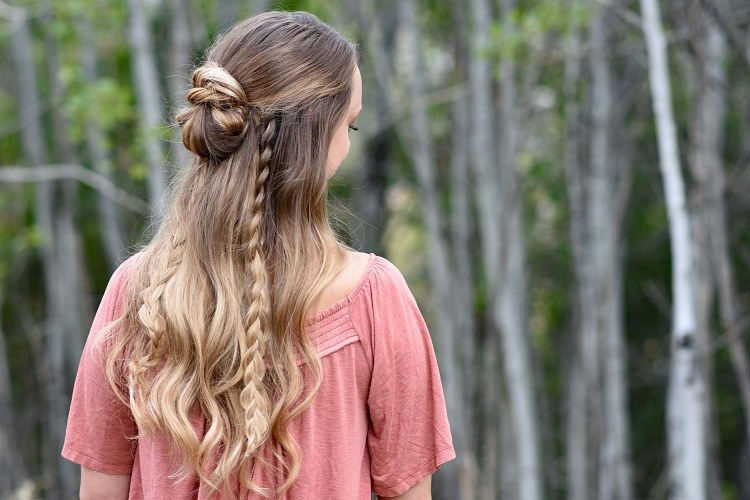 peinado boho medio moño verano