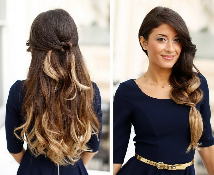 peinado-trenza-cabello-extenso-rizos sencillo de hacer