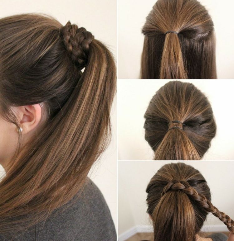 peinado sencillo con trenza coleta
