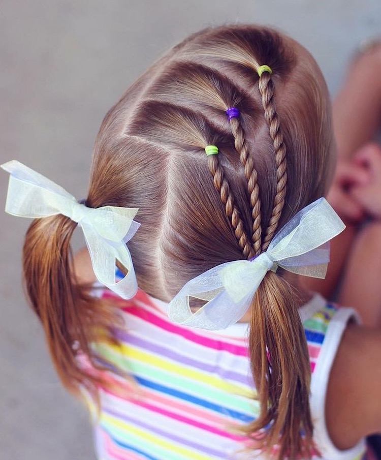 18 consejos para peinar rápido a las niñas 1 - 【MioEstilo】 peinado fácil para niña trenzas trenzas retorcidas elasticas