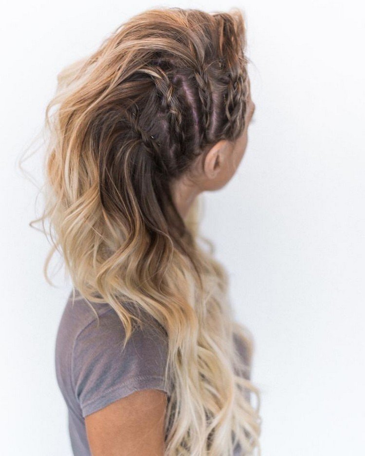 peinado de mujer a la moda con falso mohicano en este año