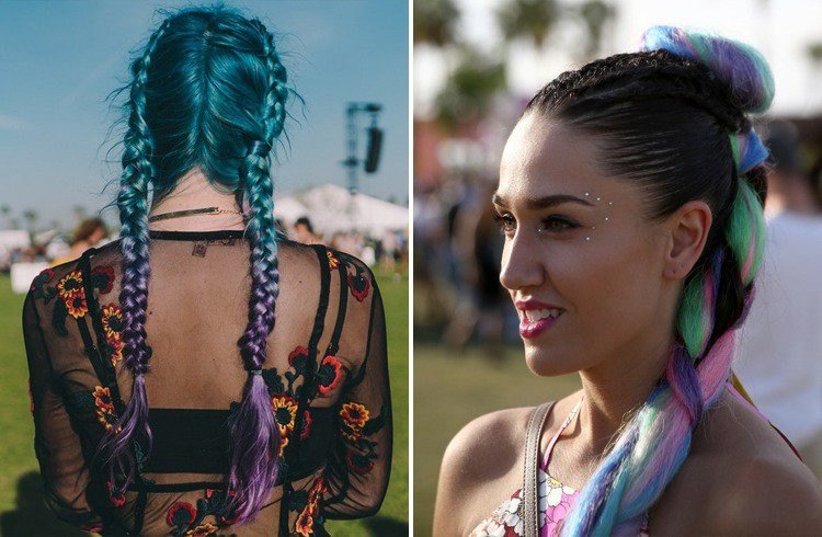 El peinado del evento de Coachella se asemeja a la tendencia del arco iris para colorear el cabello de Unicron