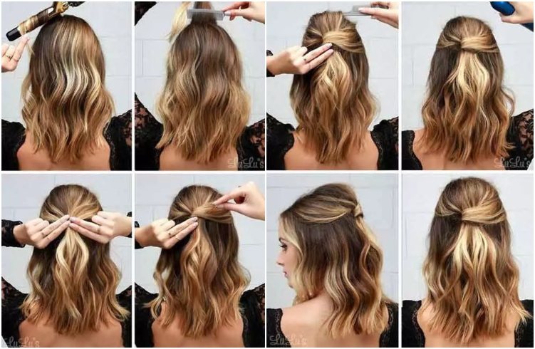 Estilos de fiesta sencillos para mujeres con pelo corto. 4 - 【MioEstilo】 idea de peinado sencillo para cabello corto longitud media