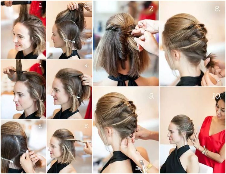 Estilos de fiesta sencillos para mujeres con pelo corto. 8 - 【MioEstilo】 peinado sencillo trenza francesa cabello corto