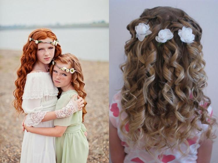peinado infantil en melena larga y ondulada peinado-nina-pelo-largo-ondas-cabello-rizado