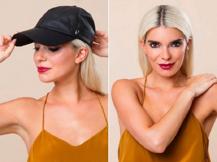 Peinado flequillo plano dos lados del cabello separados en la tendencia de las mujeres del medio