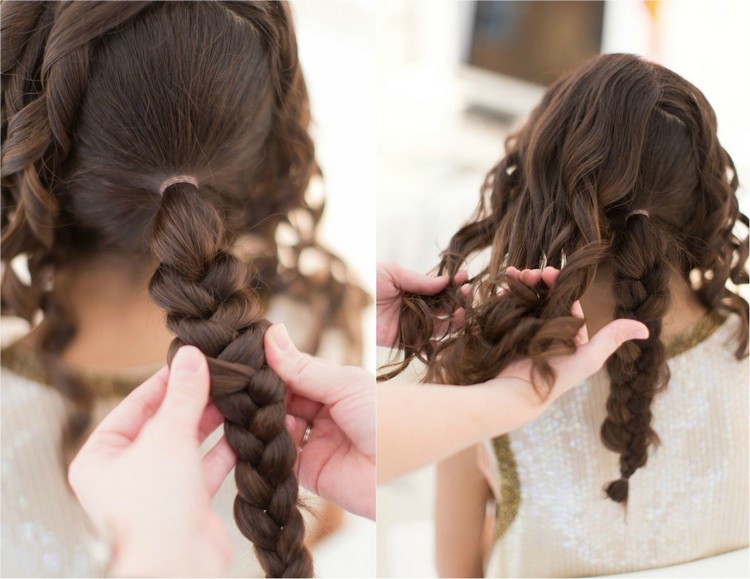estilo para la Nochevieja trenza-trasera-cabeza-despeinar-rizos