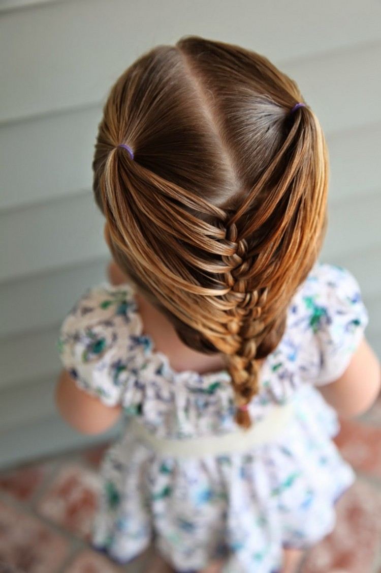 peinado de trenza de niña para cabello corto fino