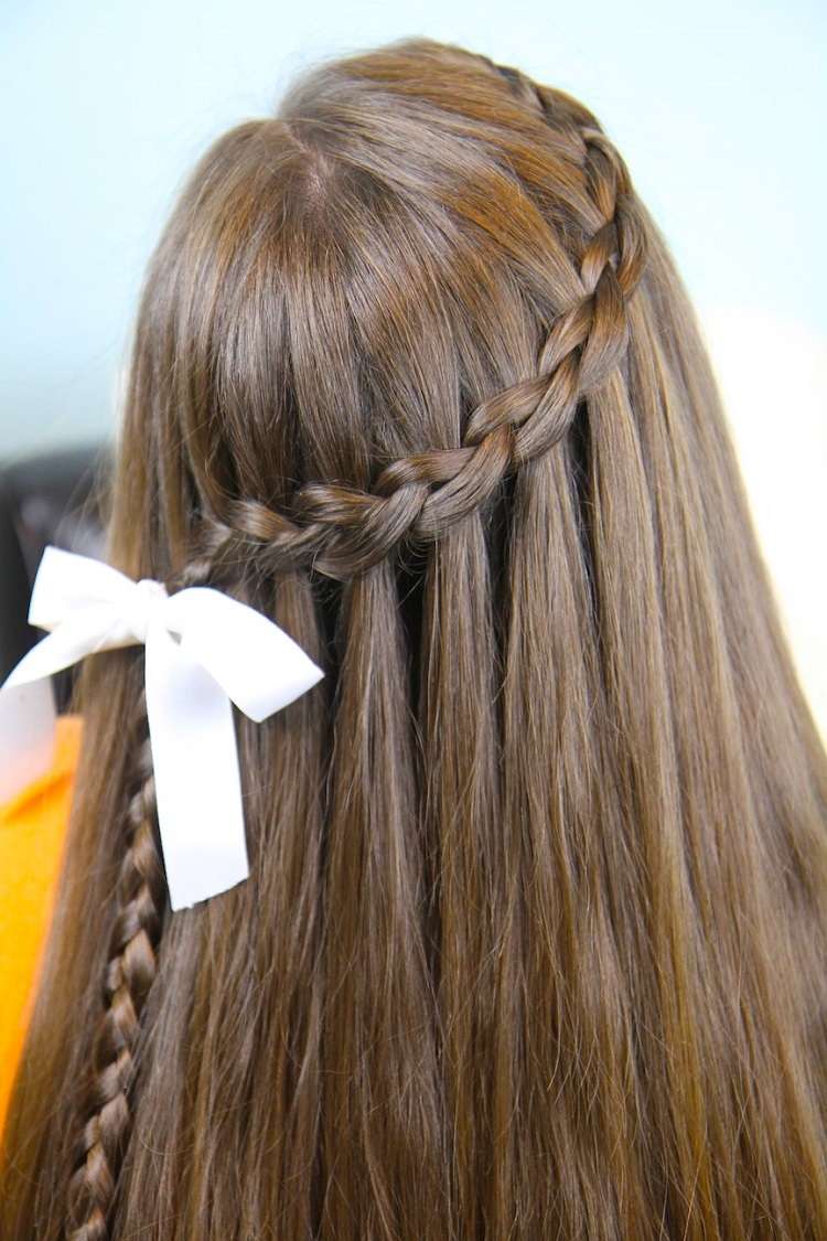 niña romántica trenza peinado pelo trenzado pelo largo