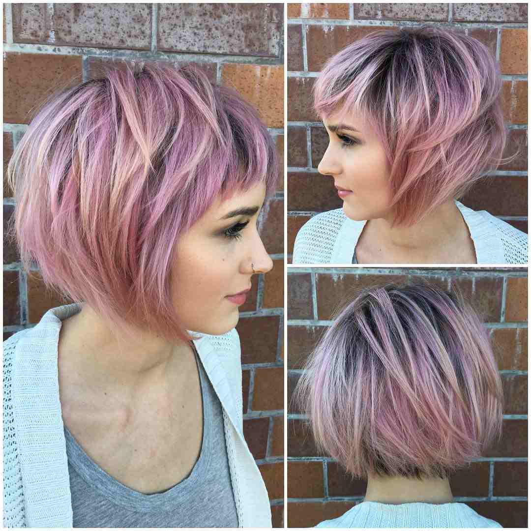 peinados cabello lacio delgado ideas coloración adecuada degradado cuadrado corto