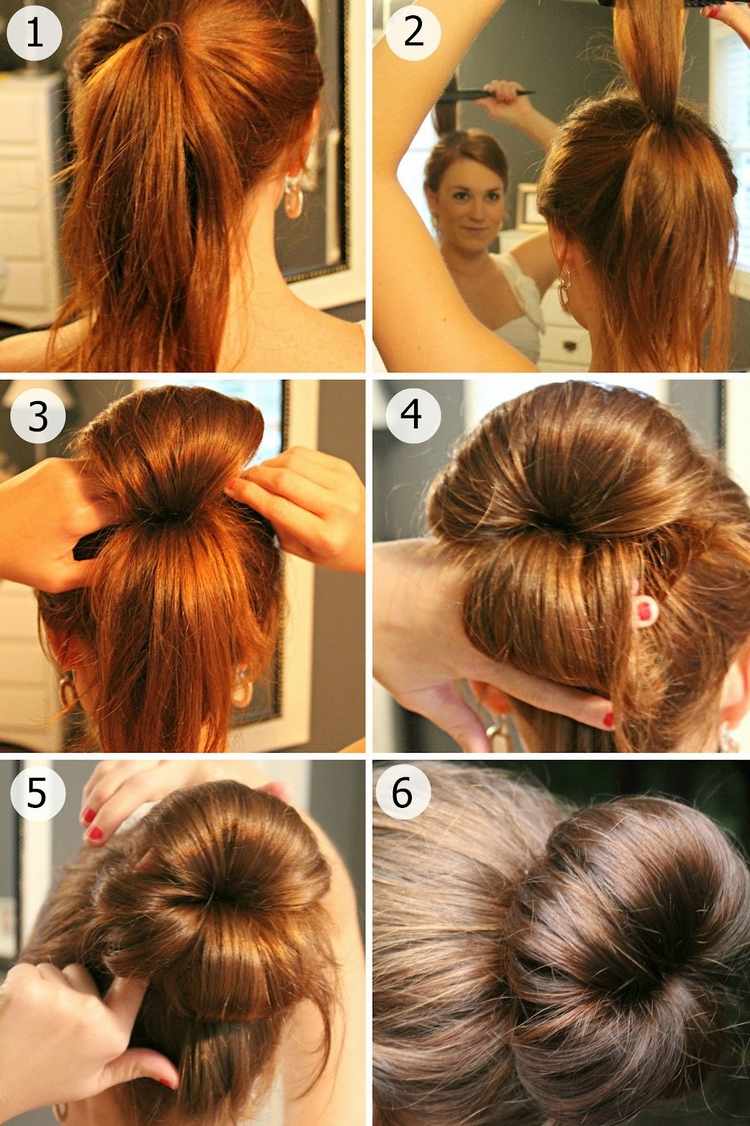 peinado sencillo melena larga - moño alto sencillo peinado-sencillo-cabello-largo-moño-moño-alto-sencillo
