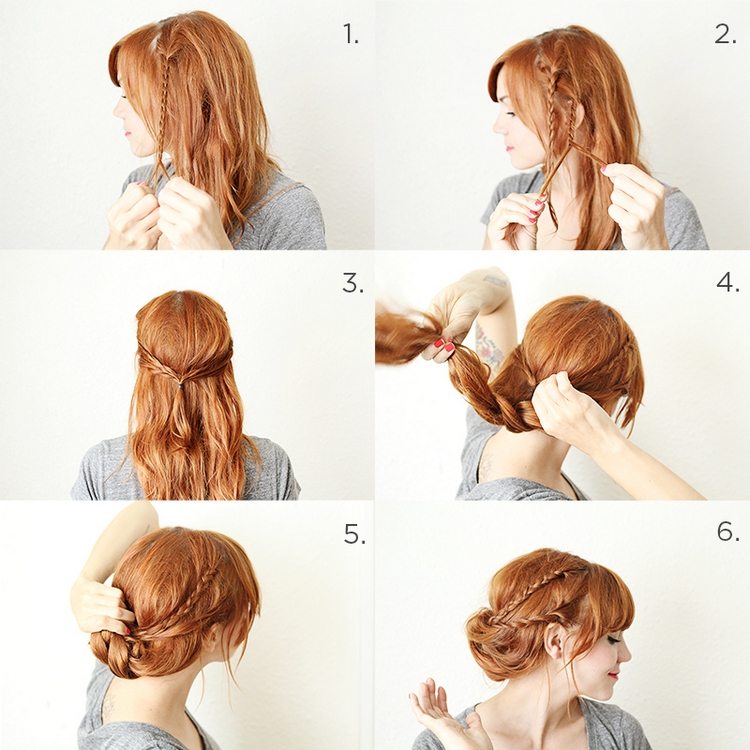 peinado sencillo cabello largo - moño bajo trenzado muy elegante peinado-sencillo-cabello-largo-moño-baja-trenza-elegante