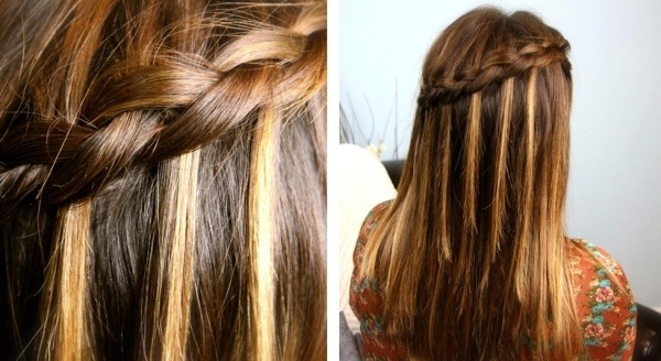 peinado de trenza larga desigual simple peinado-sencillo-pelo-largo-trenza-cascada